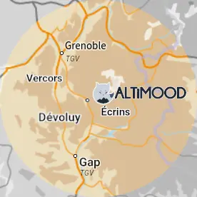 Kart over Gap Grenoble Sør-Alpene
