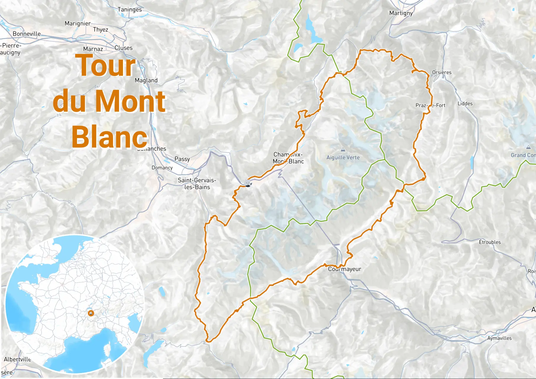 Tour du Mont Blanc 7-dagers kart