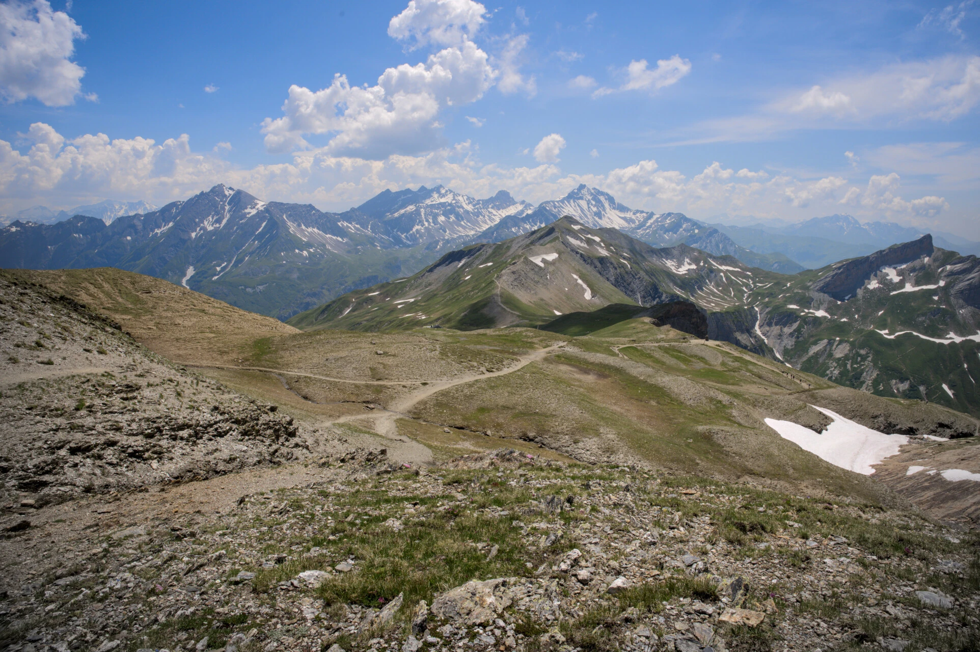 Ryggstig mot Col de la Croix du Bonhomme
